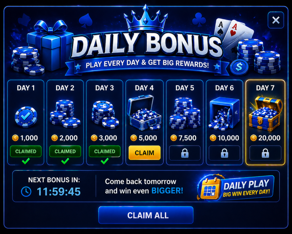 BETQQ Game daily bonus rewards page for Pakistani users showing login rewards, promotional offers, and daily earning bonuses

