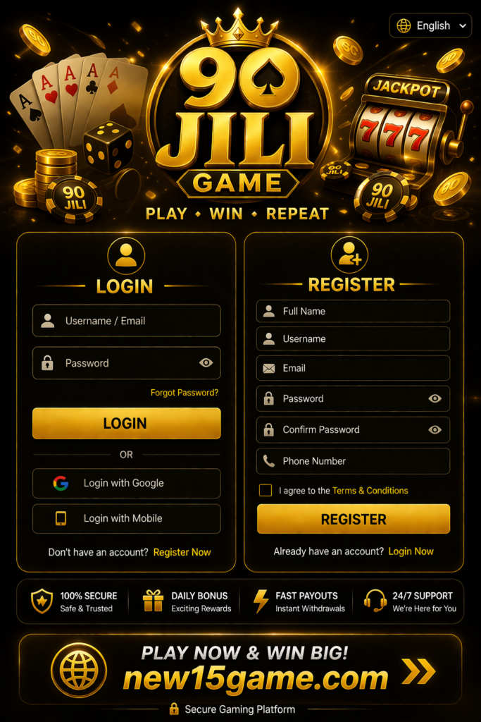 90JILI Game login and registration page for Pakistan users with secure mobile signup, account access, and easy sign in options
