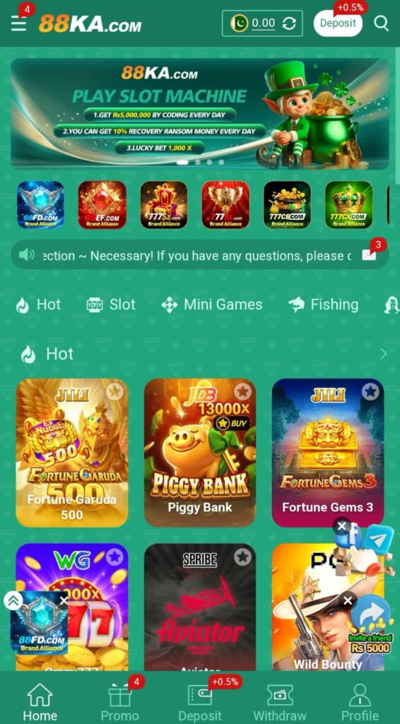 88KA Game bonus page showing available promotional offers, bonus details, reward information, and mobile-friendly gaming interface.
